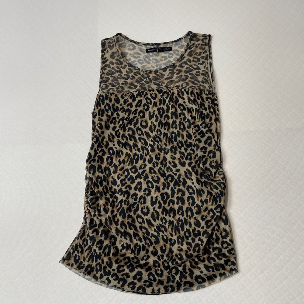 White House Black Market Mesh Cheetah Print Tank Top Women’s‎ size small